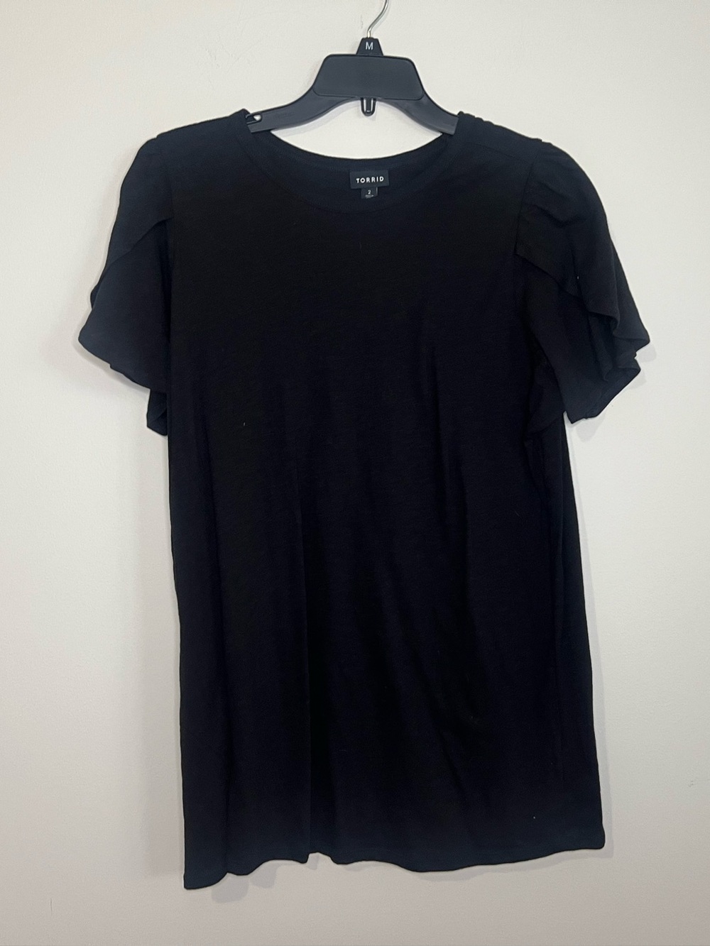 torrid Black Tiered Ruffle Sleeve Tee
